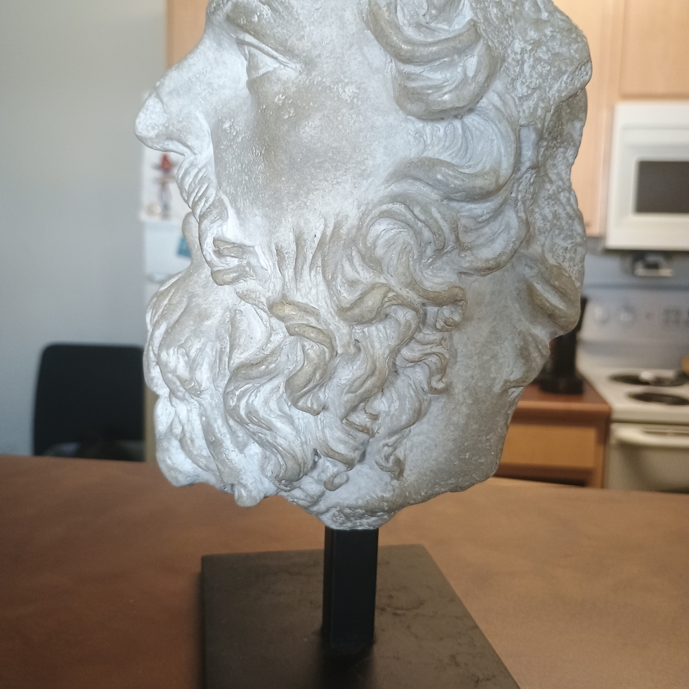 White Classical Bust Sculpture on Stand - Home Art Accent